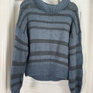 Everlane Blue Striped Slouchy Sweater - Women’s Medium
